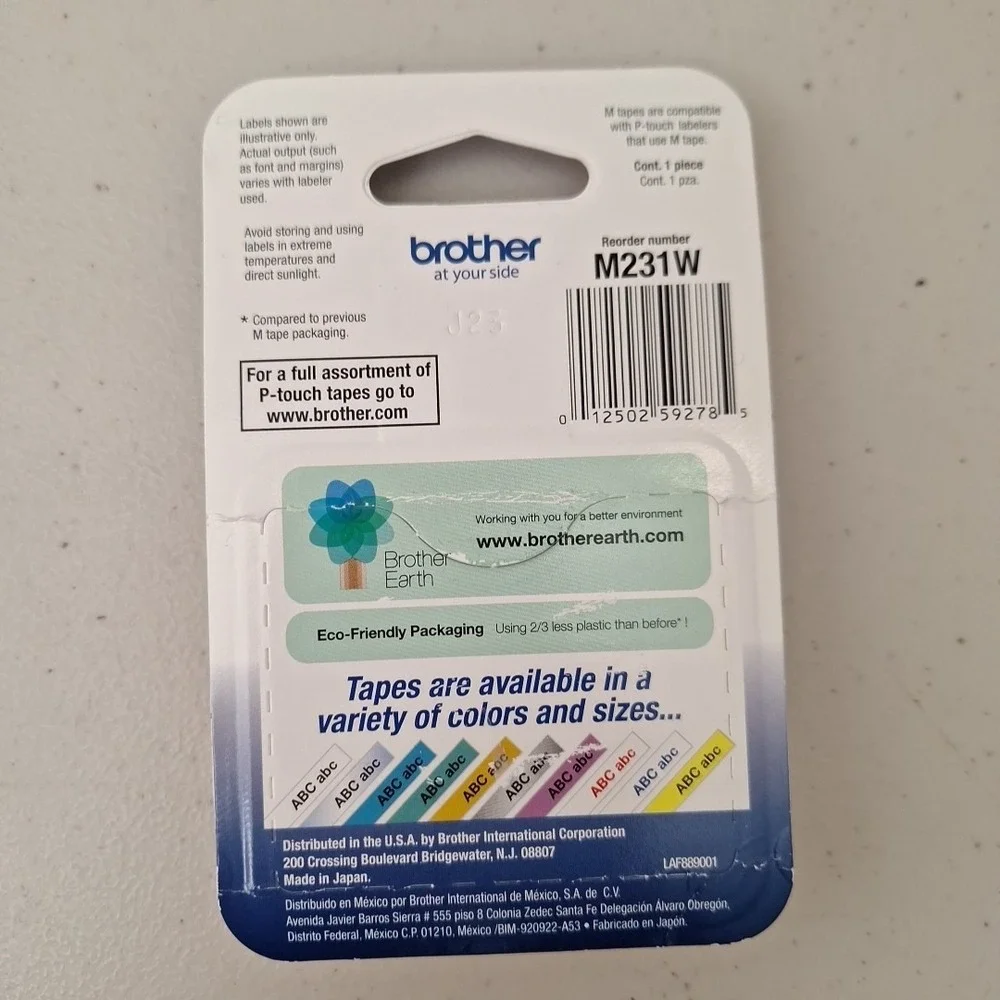 Brother P-Touch OEM Nonlaminated M Series Tape Cartridge M131 & M231W 1/2 in NEW